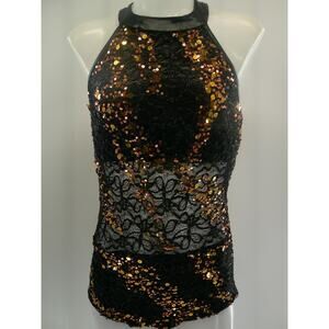 Dance Costume Jazz Medium Adult Gold Kelle Leotard Sequin Lace Contemporary Acro